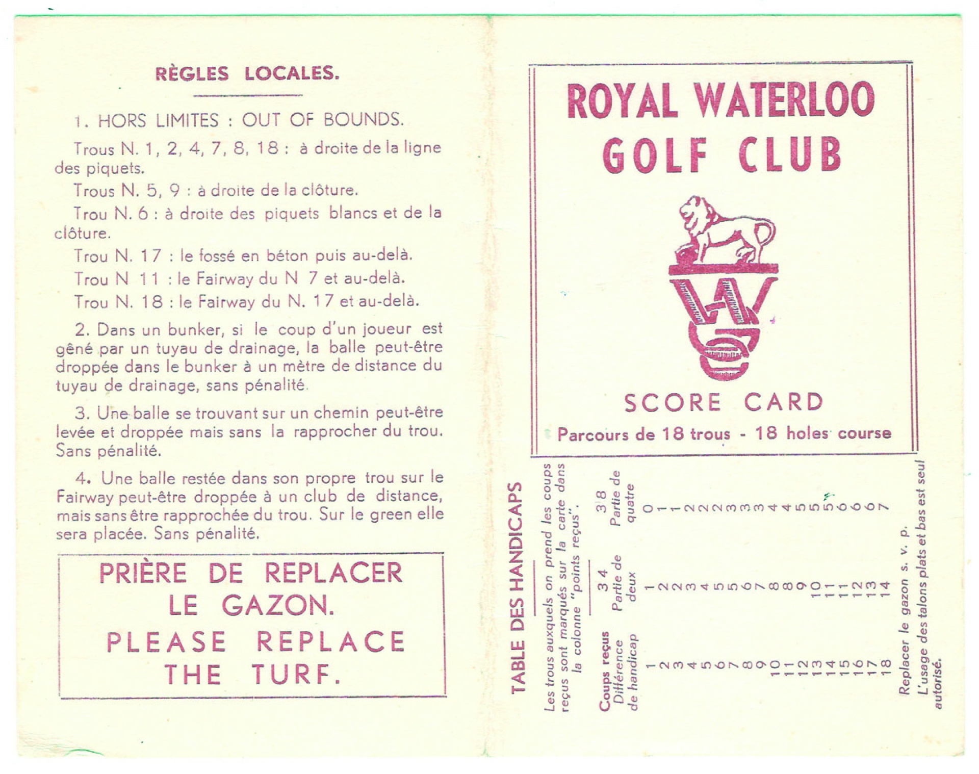 Carte de score
